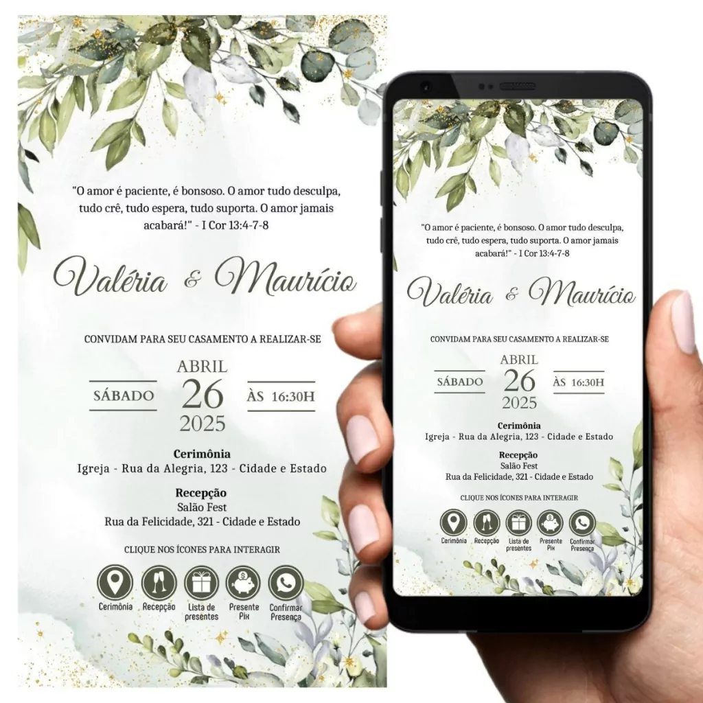 convite de casamento sustentável