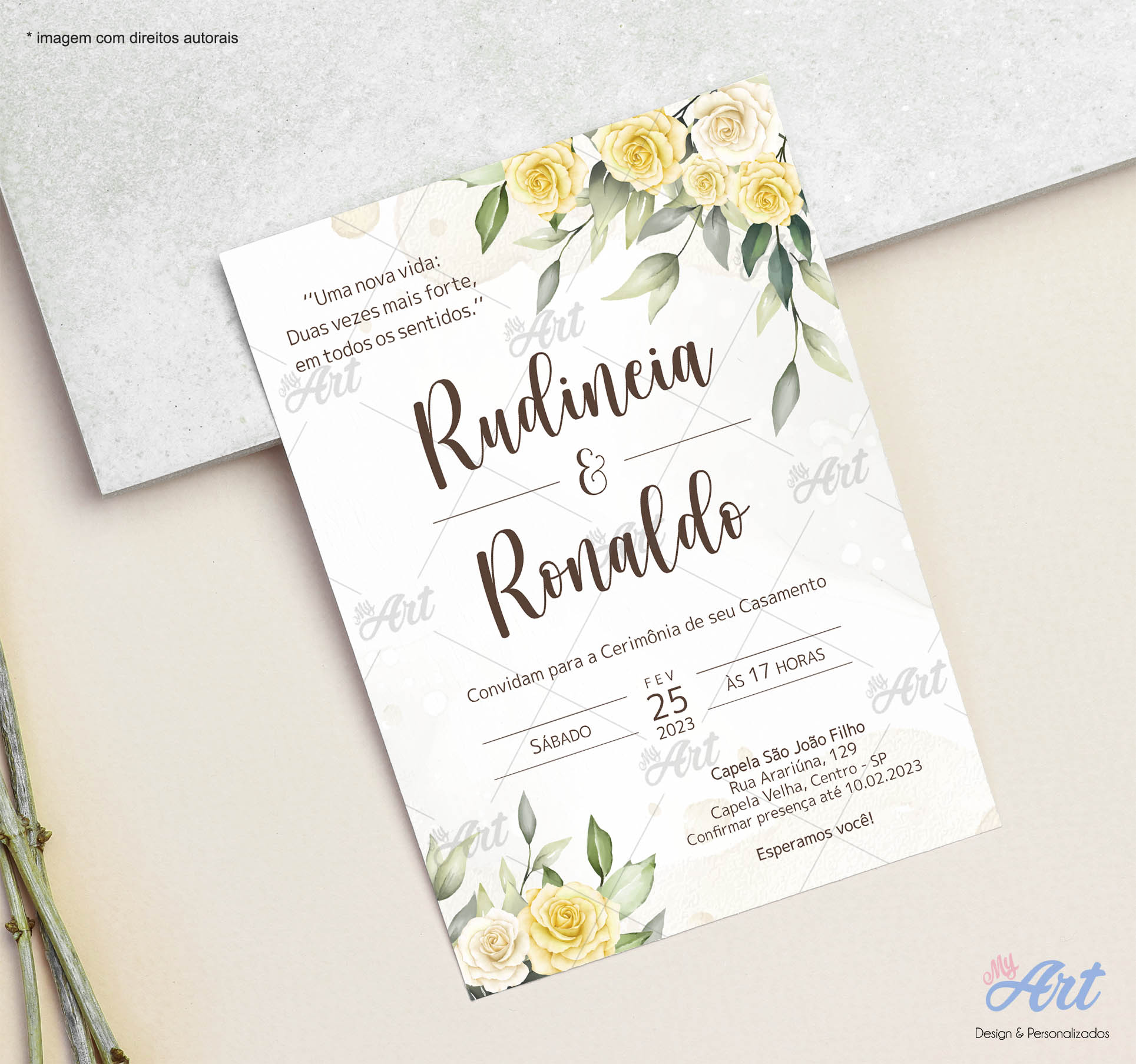 convite de casamento sustentável