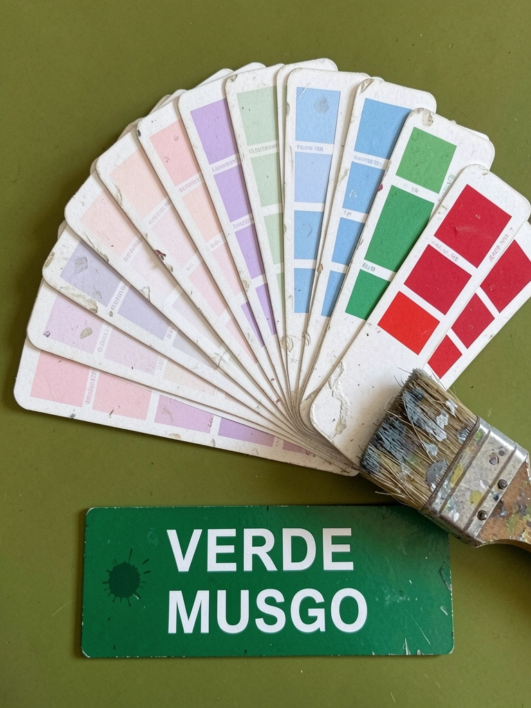 Sala de estar com sofá verde musgo, parede de tijolos aparentes e piso de madeira clara, iluminação natural vinda de janela ampla.