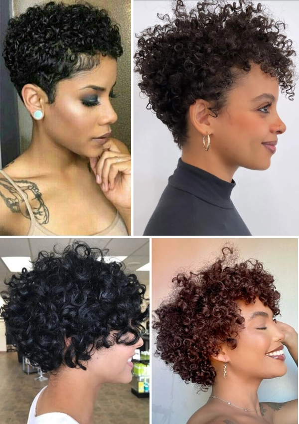 cabelo cacheado curto moderno