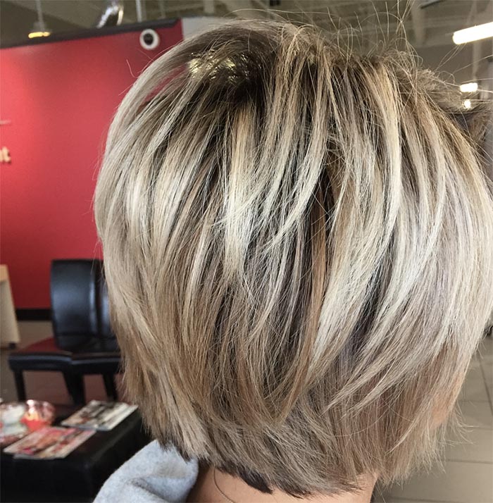 corte de cabelo curto repicado em camadas