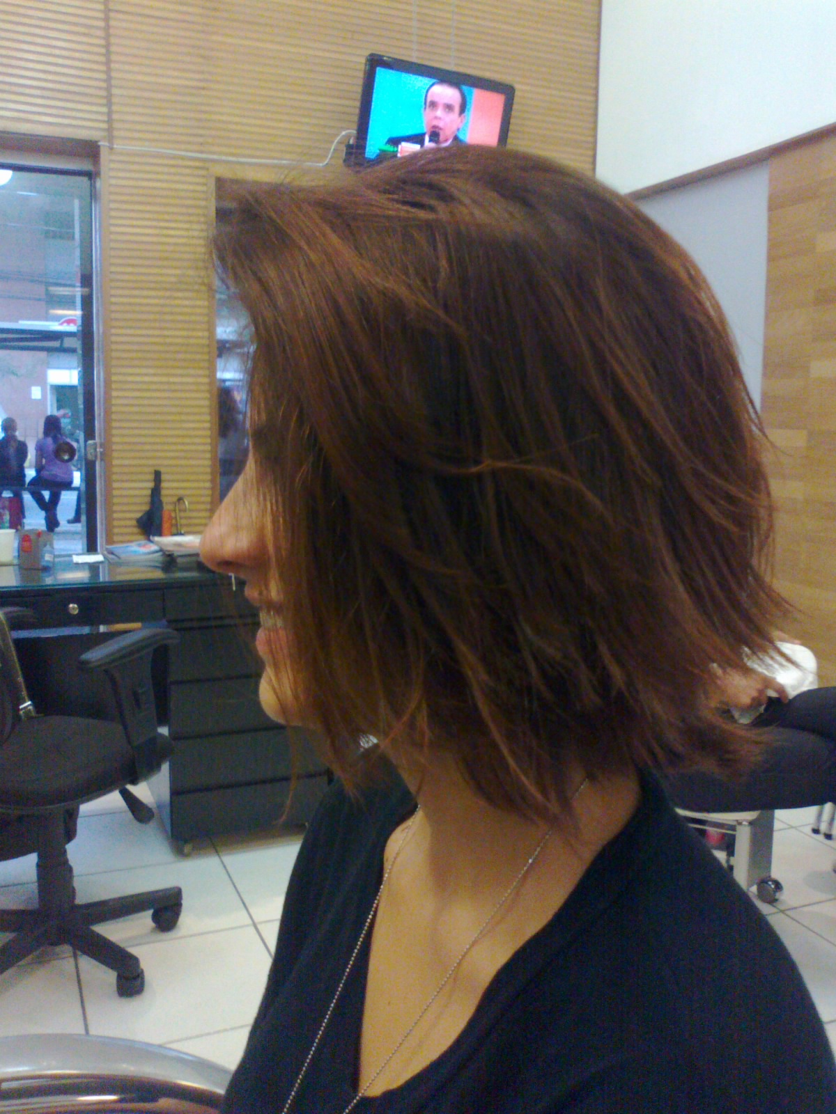 corte desfiado com franja