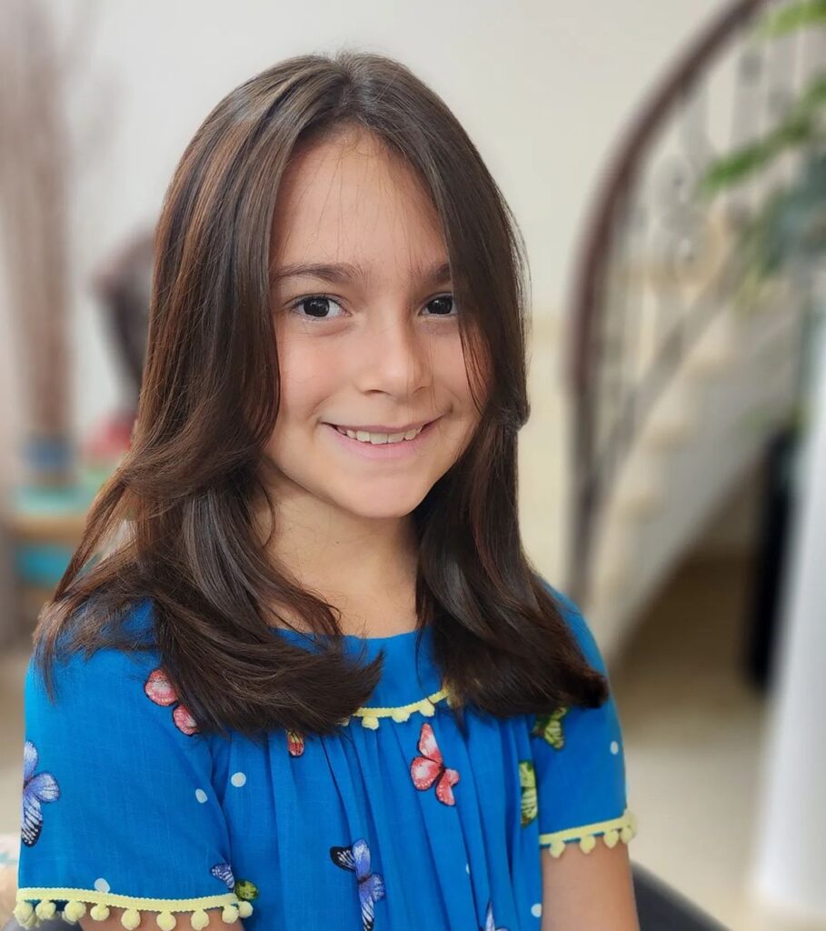 corte menina cacheado