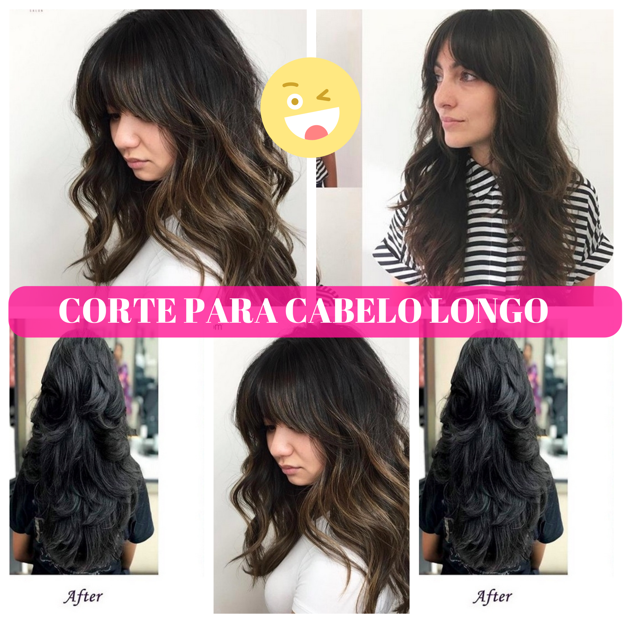 corte em V cabelo longo