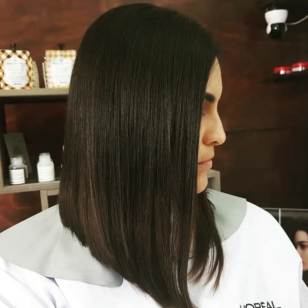 corte assimétrico cabelo fino