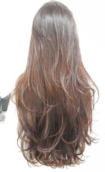 corte liso com volume