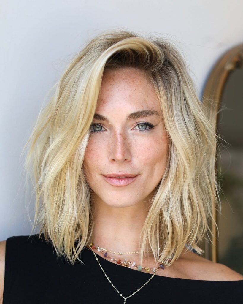 long bob para rosto redondo
