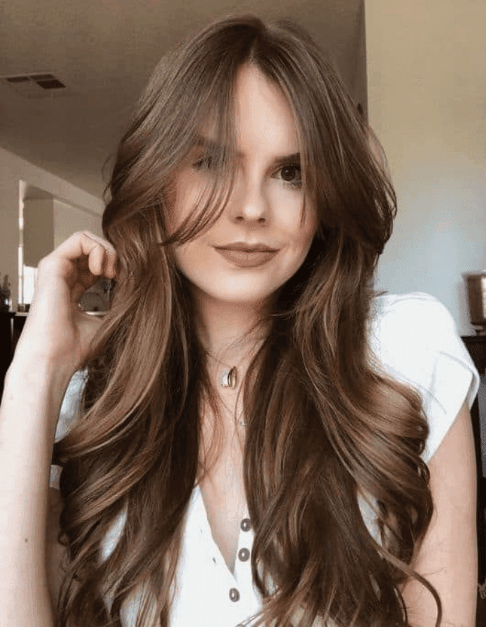 corte cabelo longo liso para rosto redondo