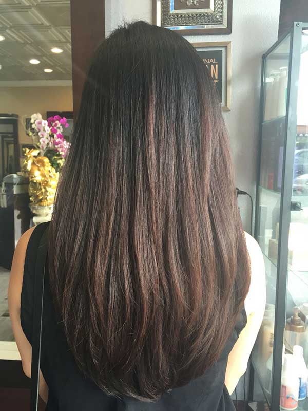 corte em u medio com franja