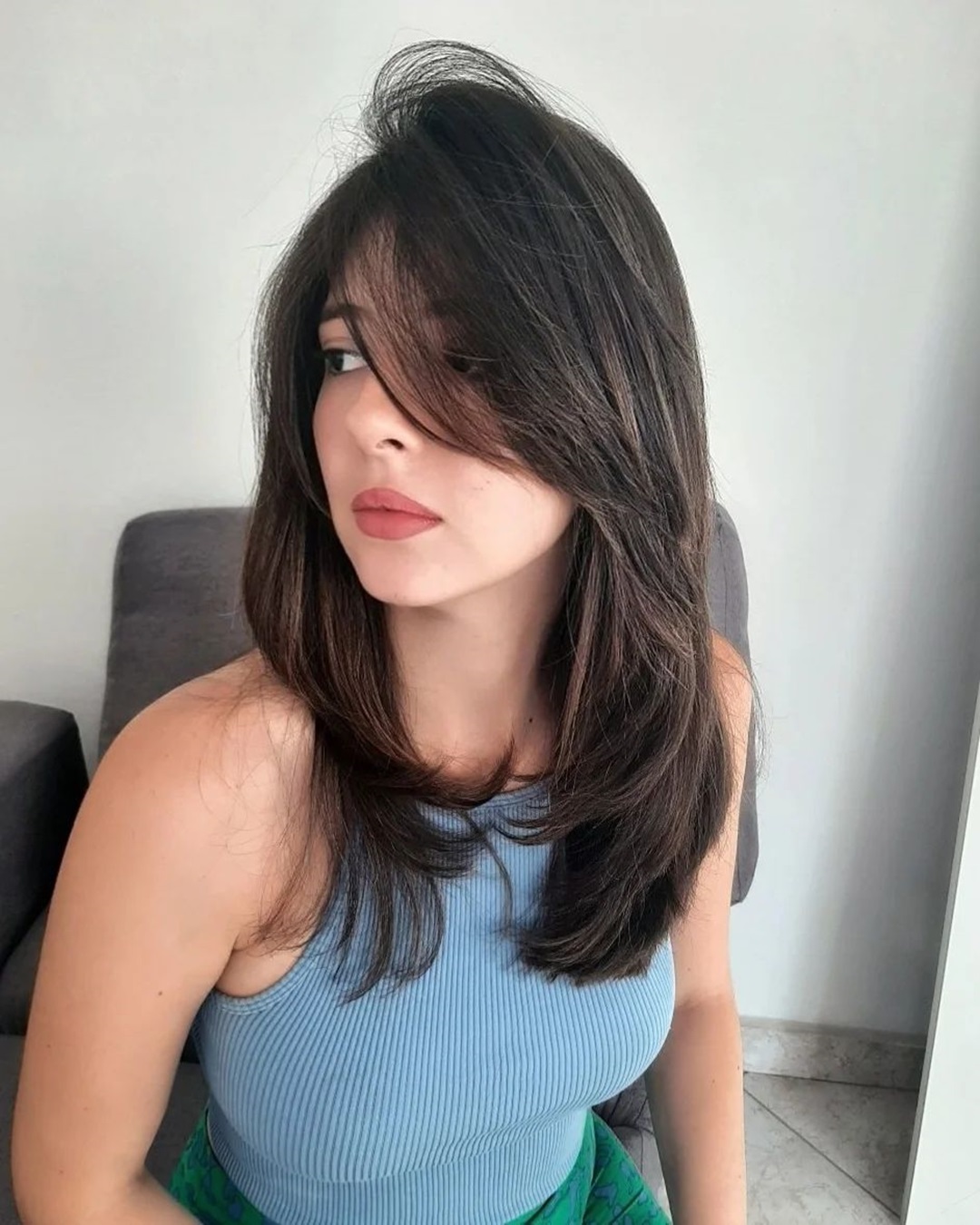 corte degradê com franja