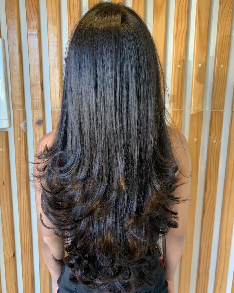 corte em v vs corte em u cabelo longo