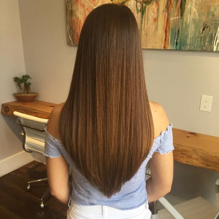 corte em v vs corte em u cabelo longo