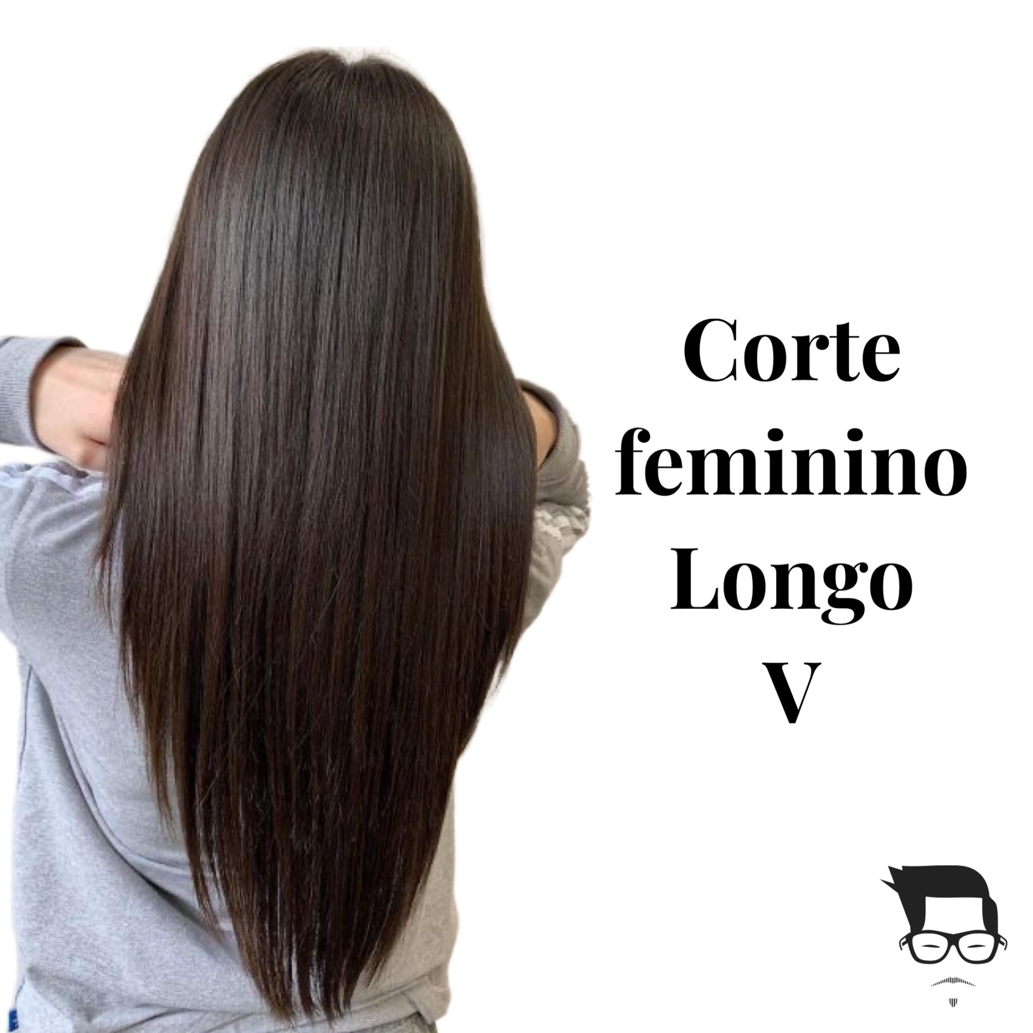 corte em v para cabelo liso