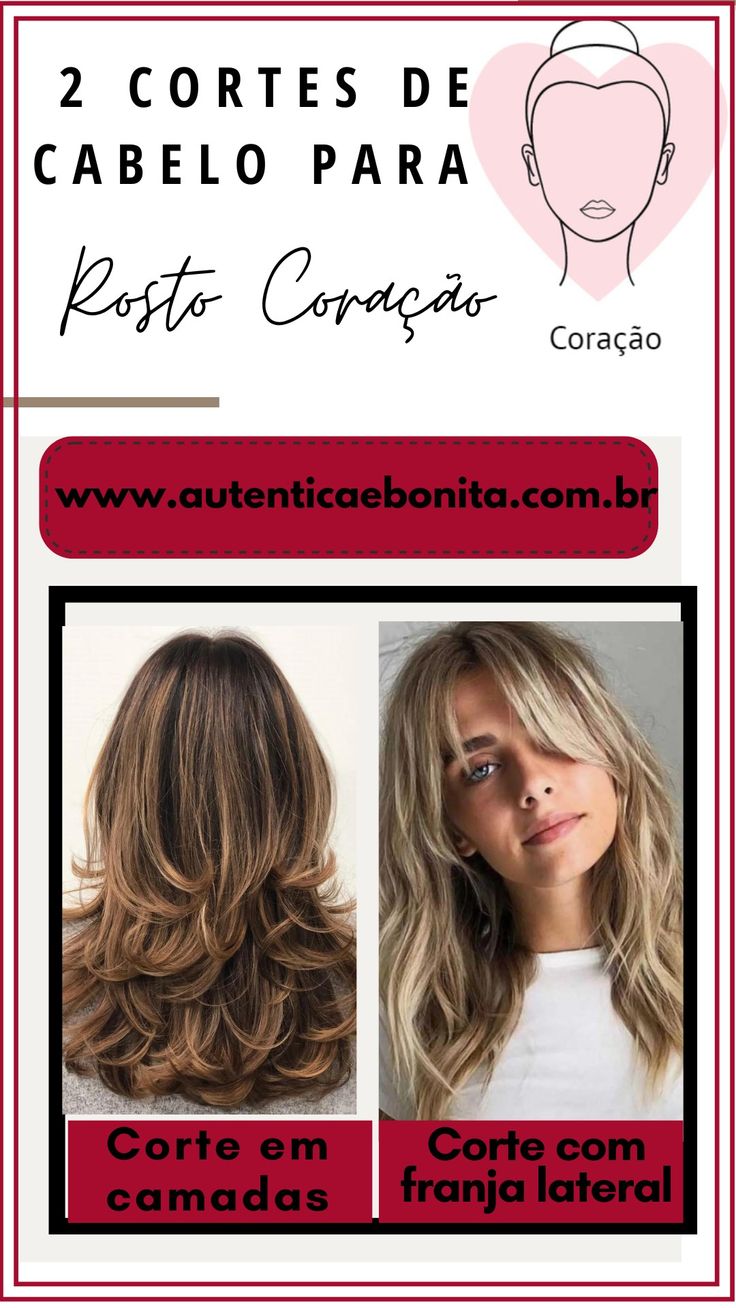 cortes que afinam o rosto coração