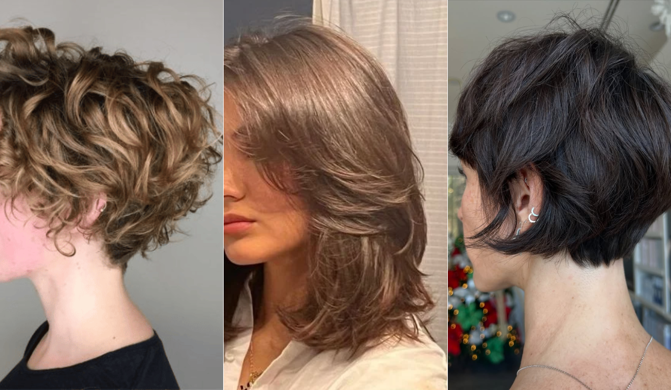 cabelo médio com volume