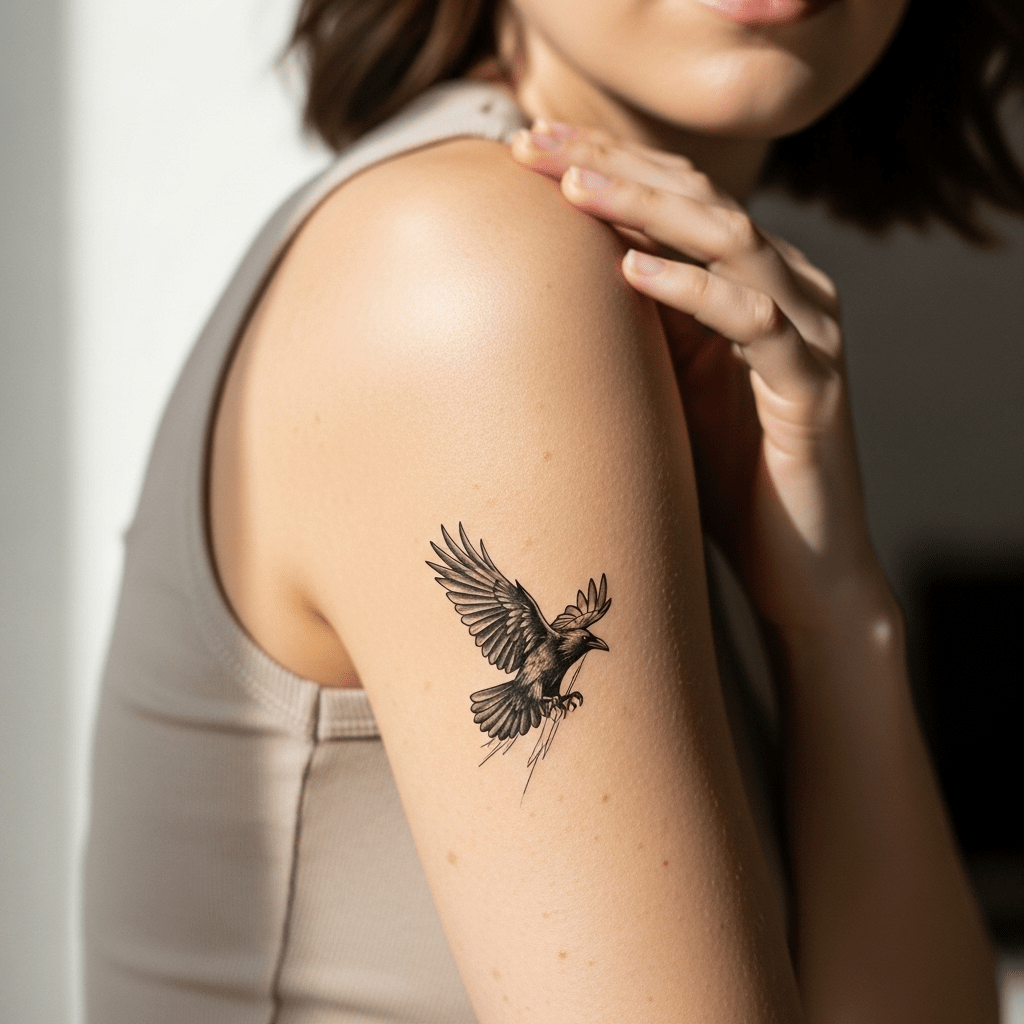 desenho corvo tattoo
