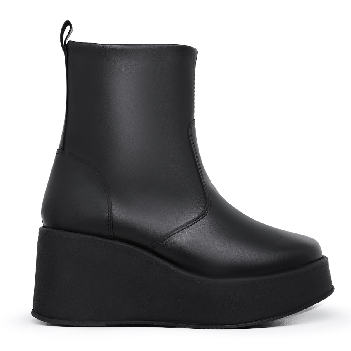 coturno plataforma feminino couro