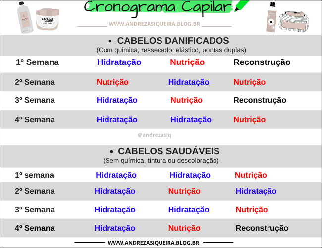 etapas do cronograma capilar