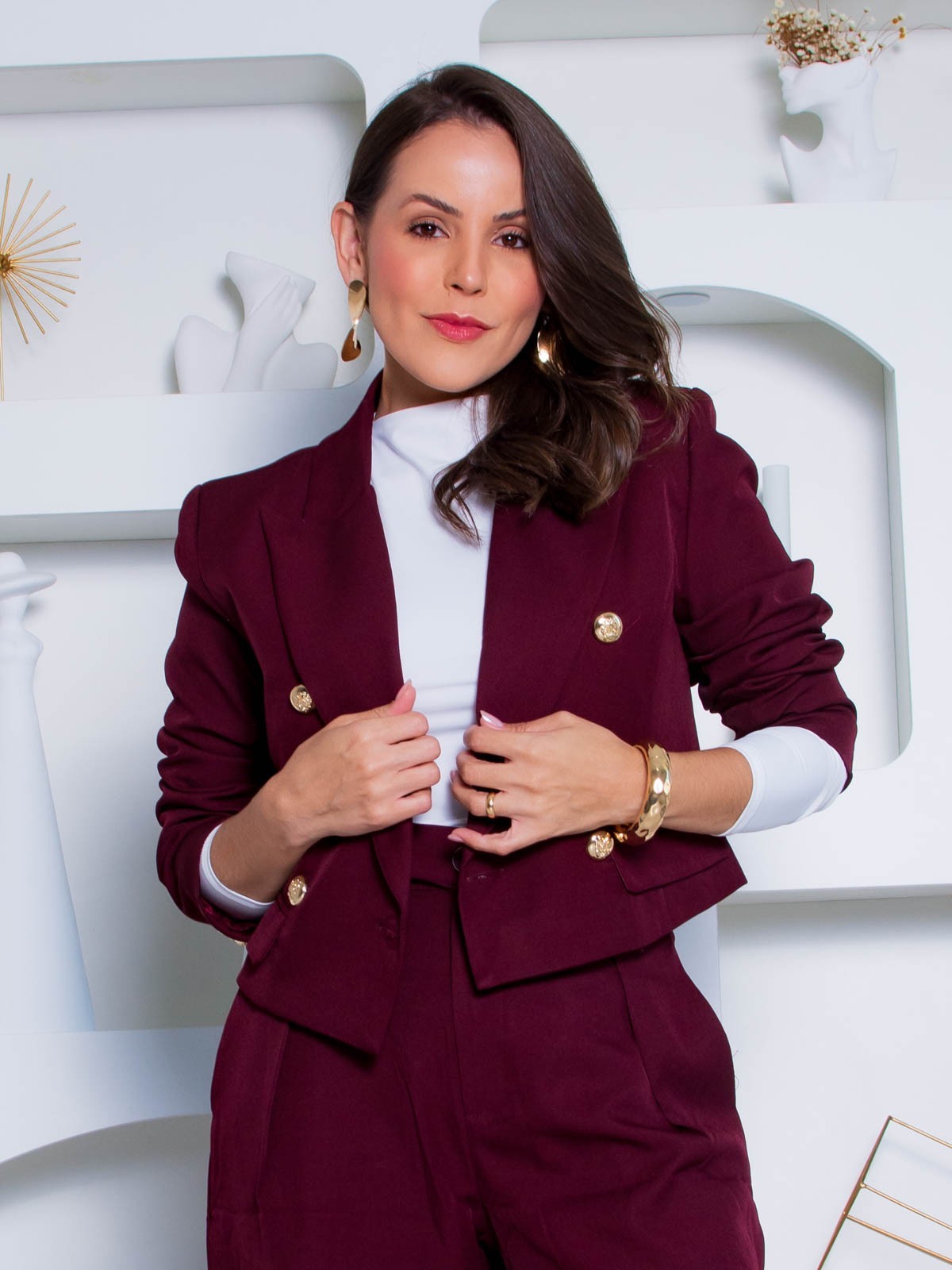 blazer alfaiataria curto