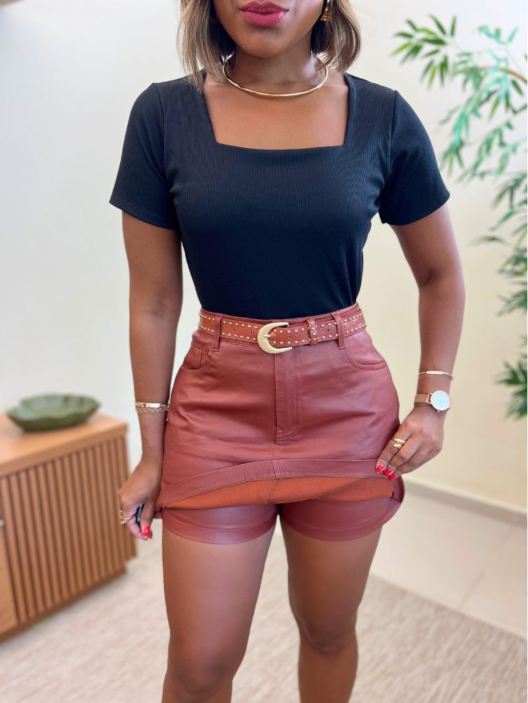 blusa canelada gola u feminina