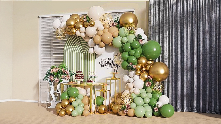 decoração com bexigas sem gás hélio