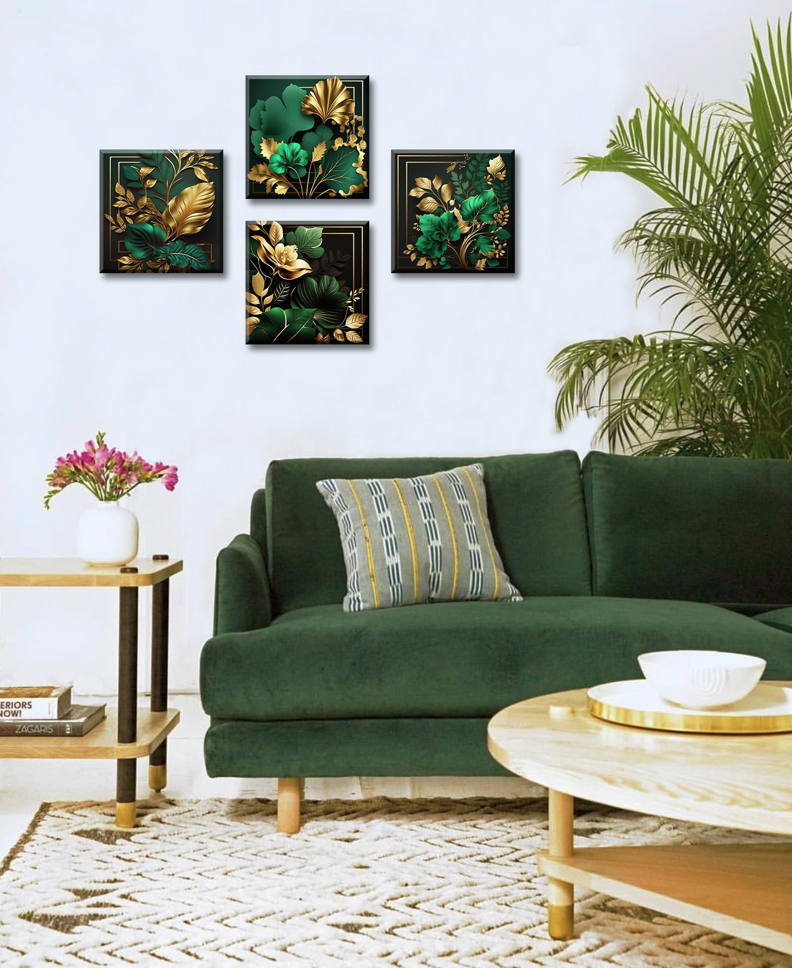 decoração sala pequena verde