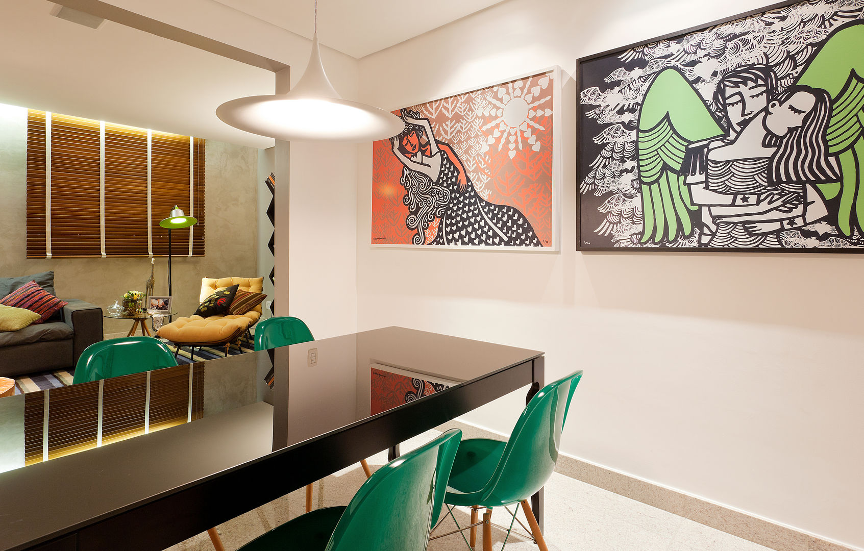 decoração sala pequena verde
