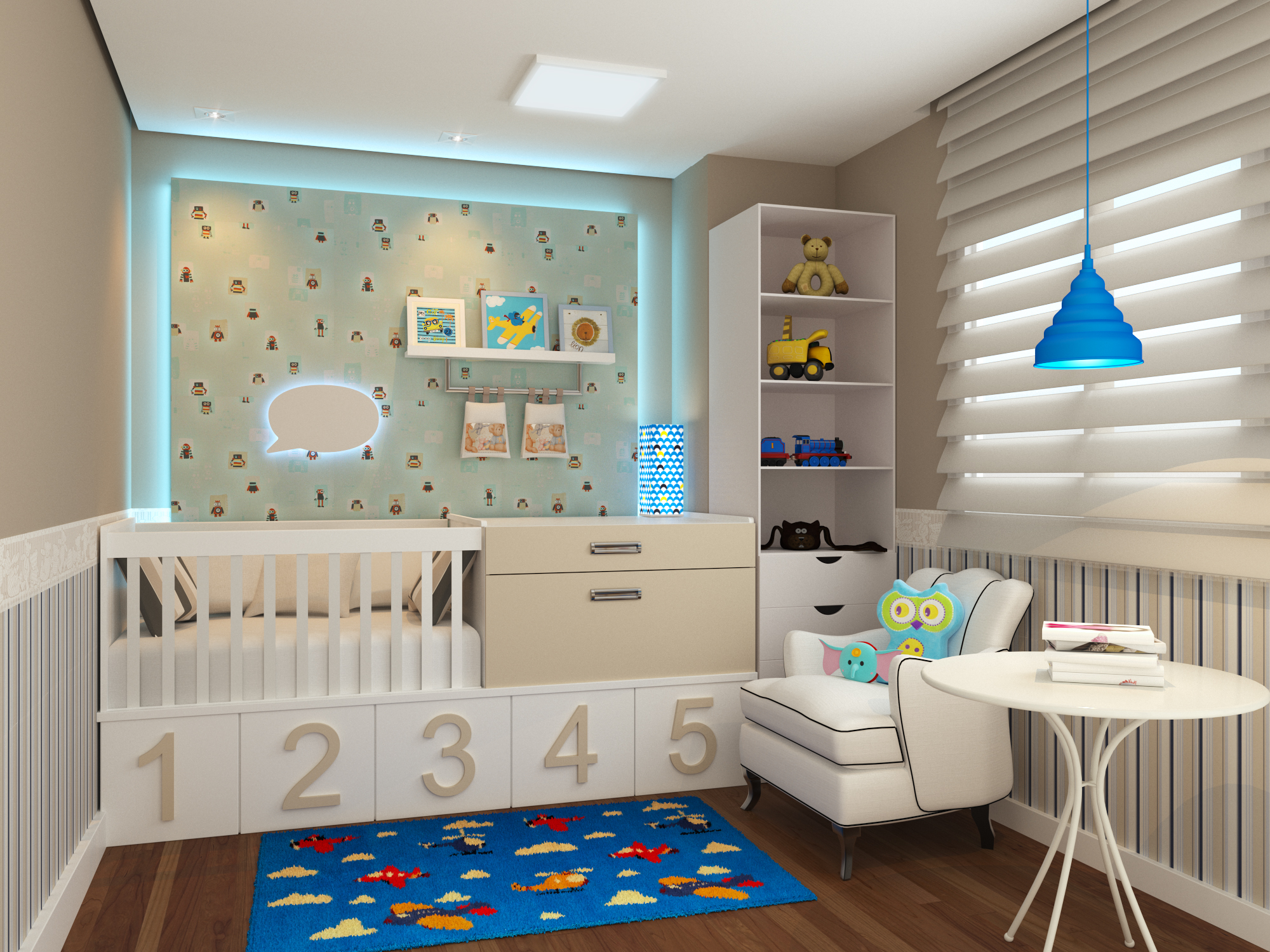 decoração quarto bebê minimalista
