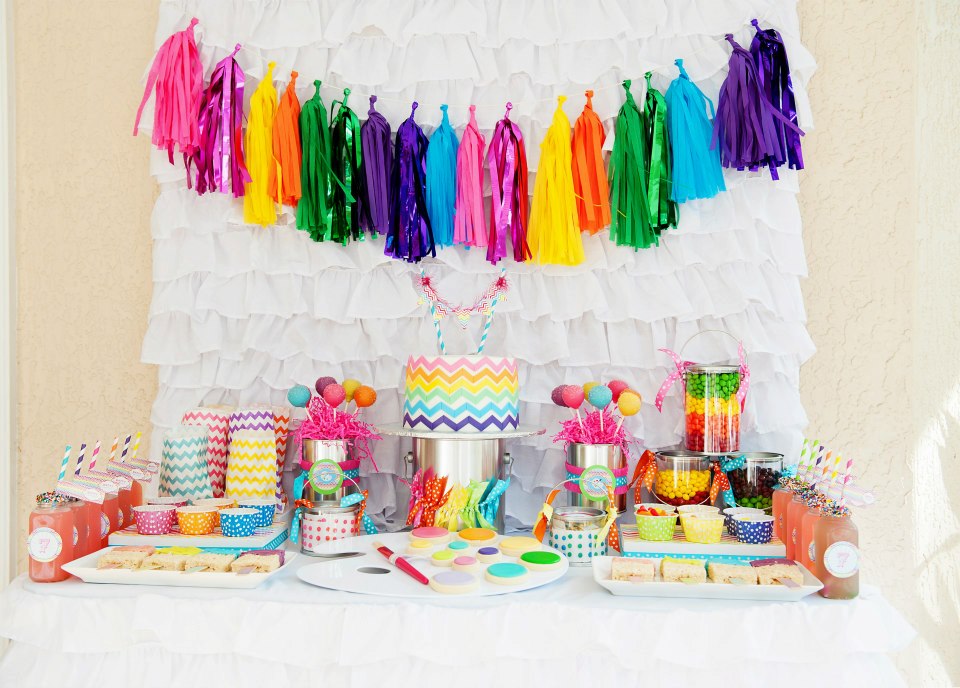 rainbow party decor