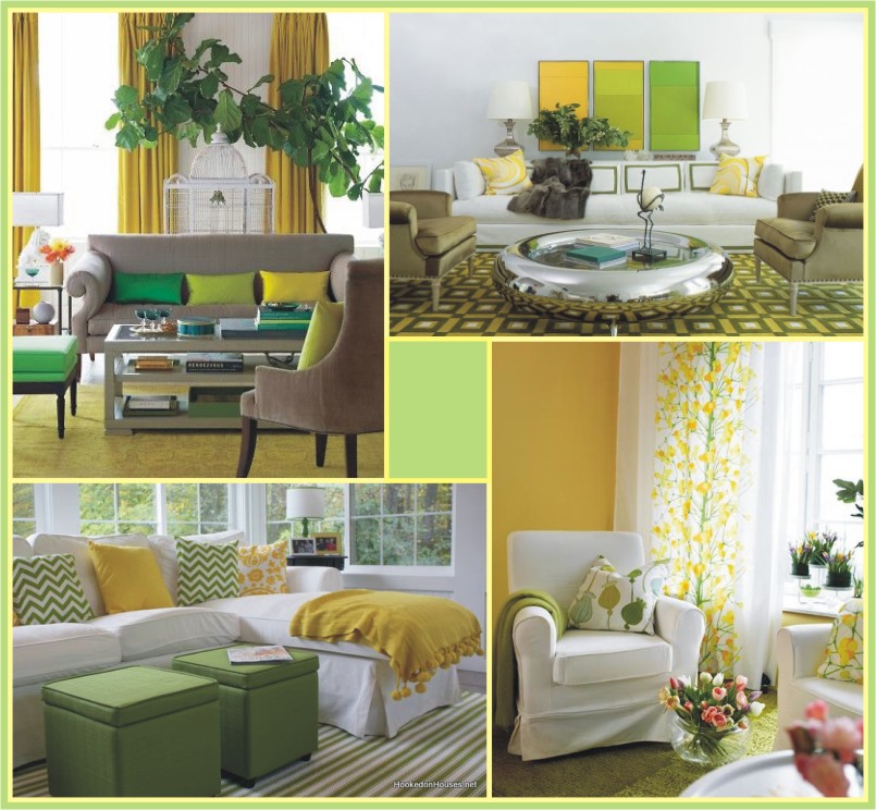 combinação cores sala verde amarelo