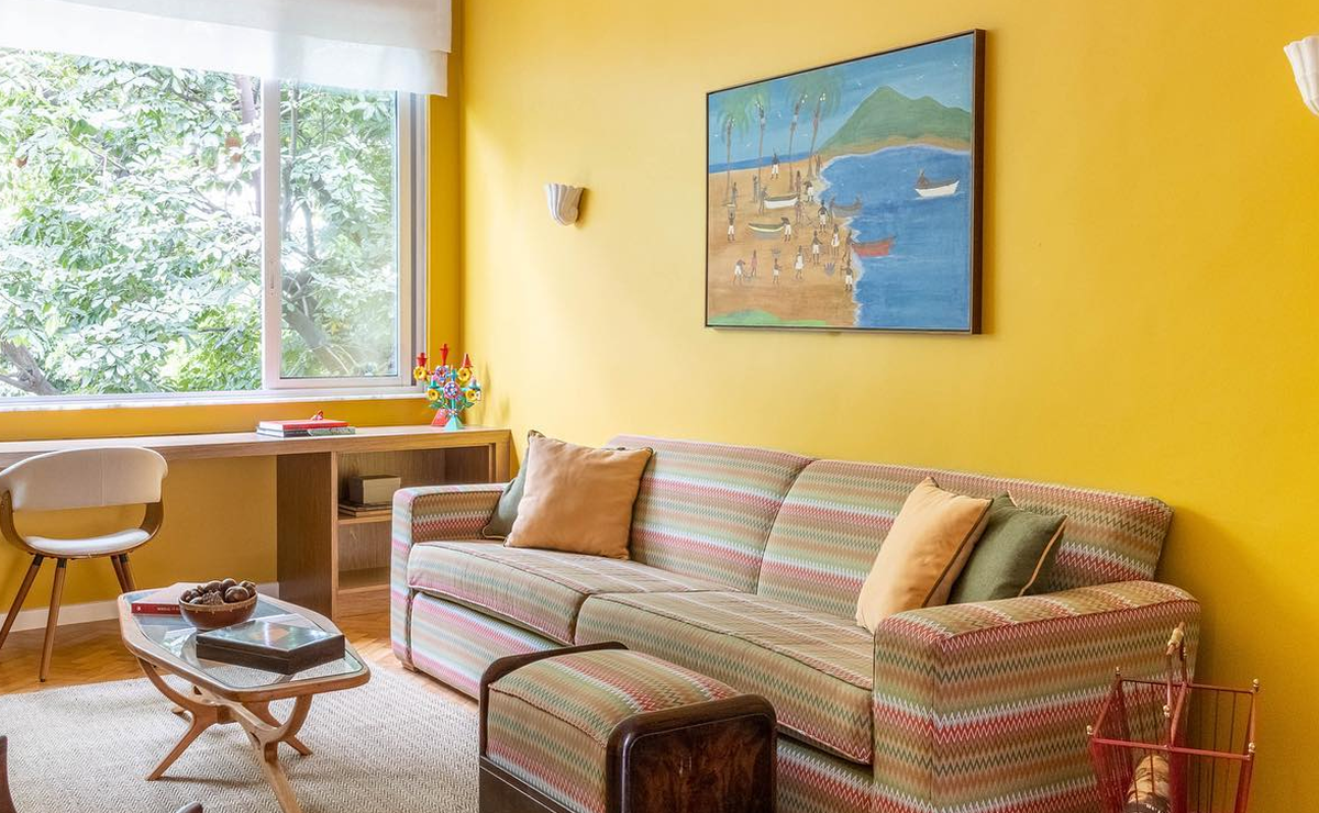 combinação cores sala verde amarelo