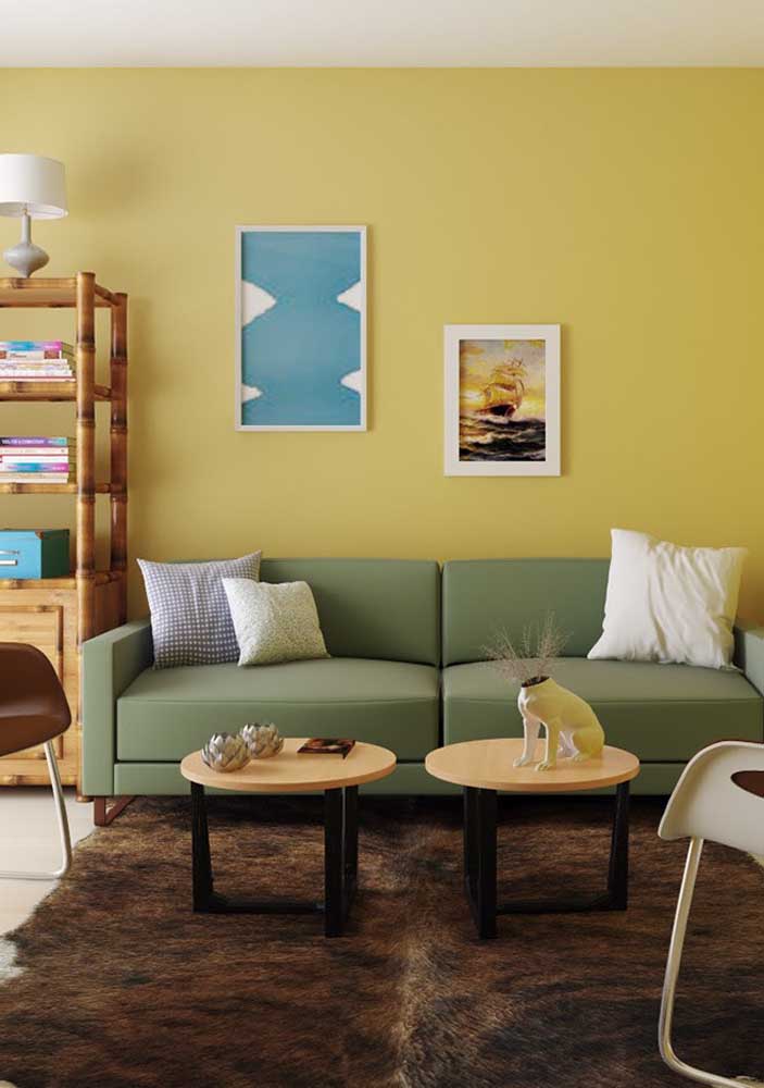 paleta de cores sala verde e amarelo