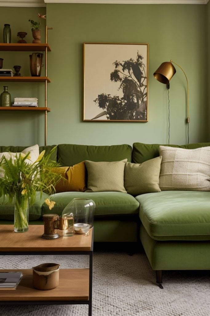 combinação cores sala verde amarelo