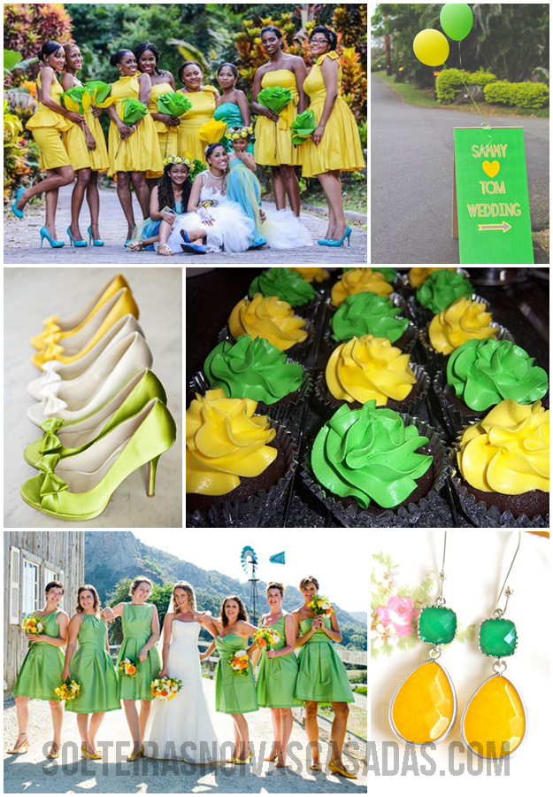 paleta de cores verde e amarelo