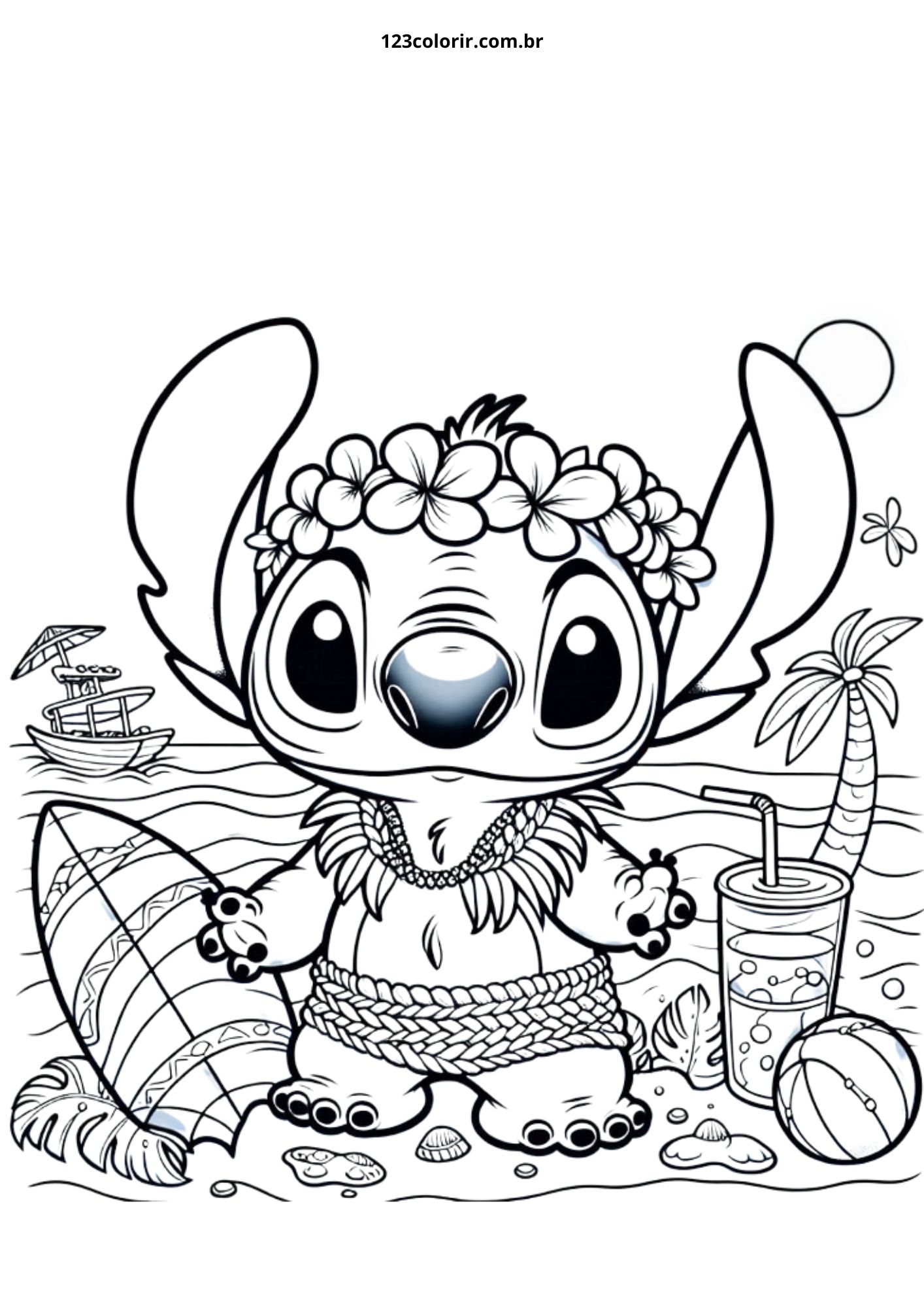 stitch para colorir pdf