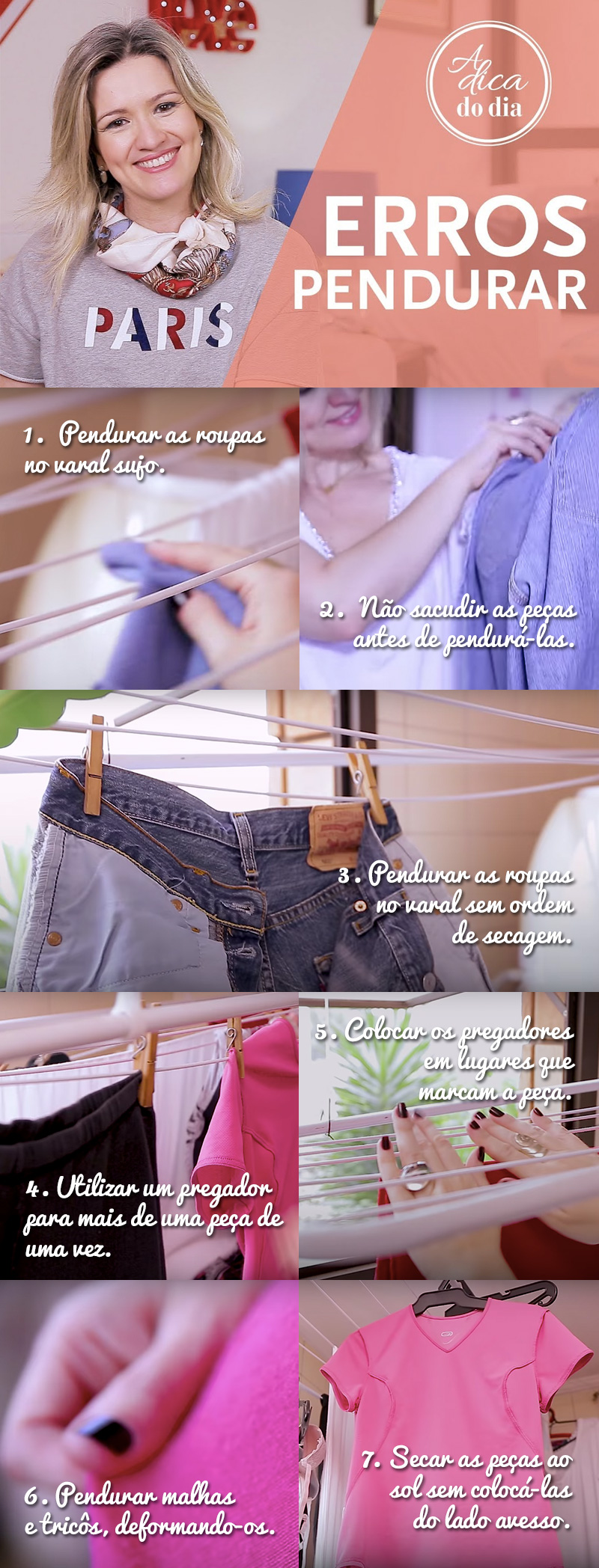 como não estragar roupa no varal