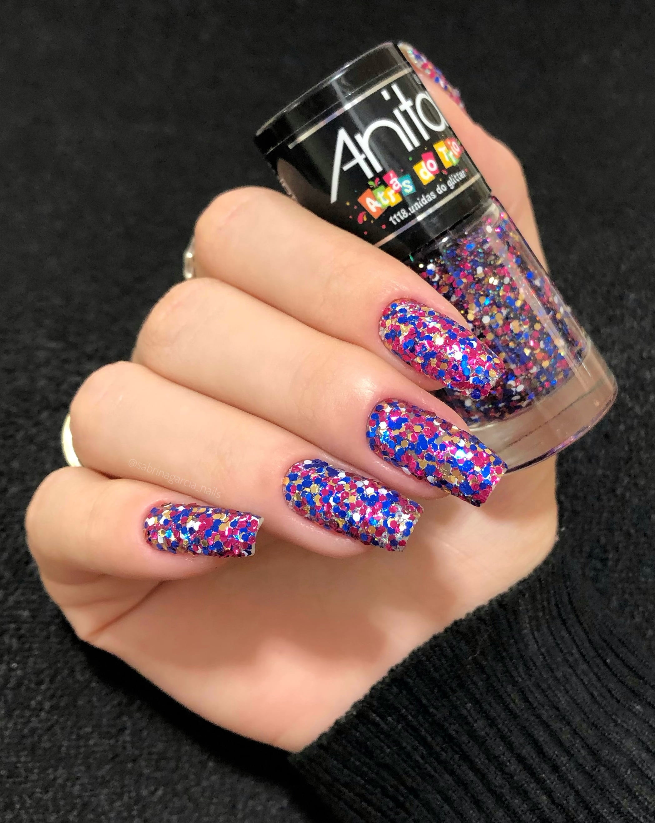 esmalte glitter flocado