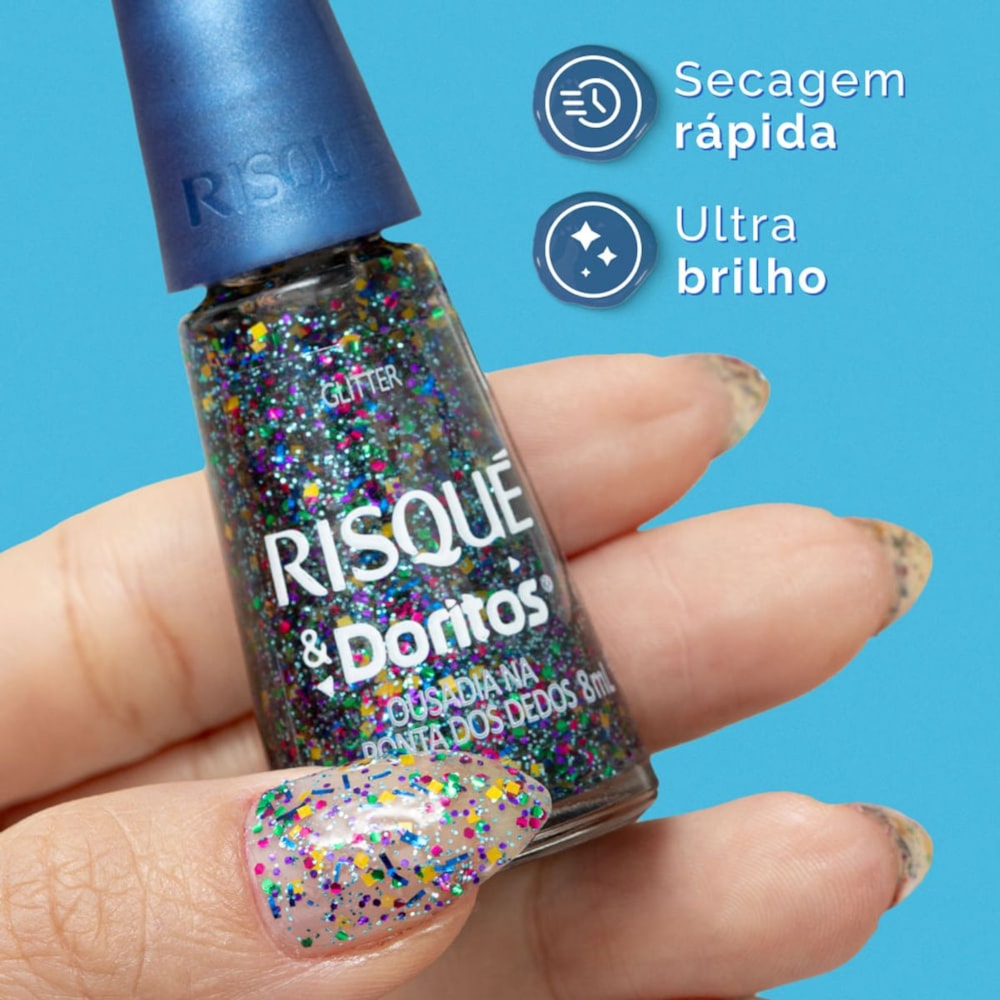 esmalte em gel com glitter