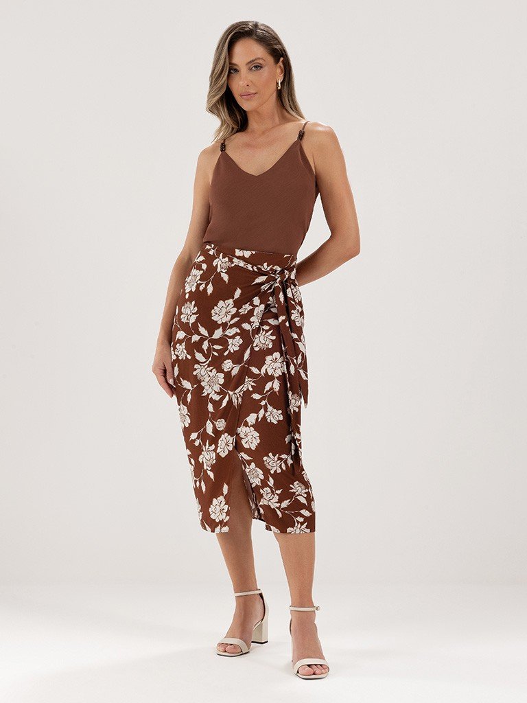 saia longa estampada