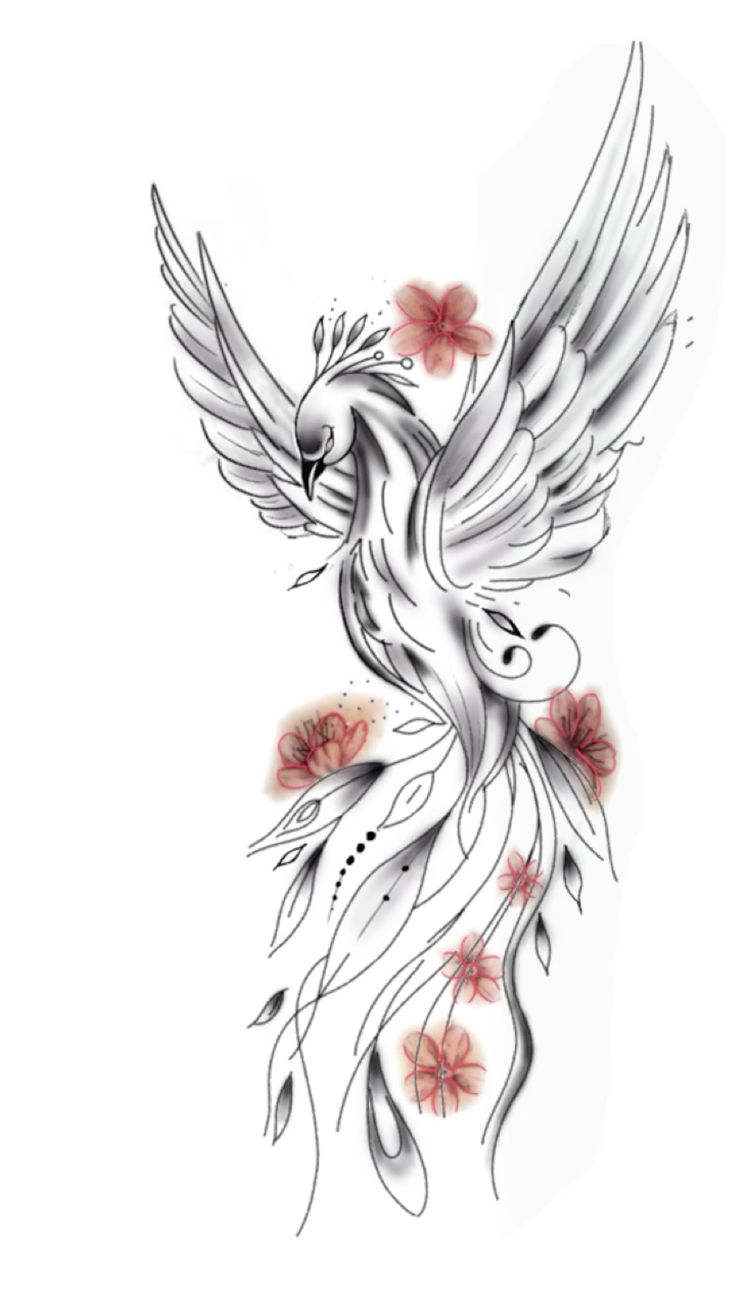 fênix tatuagem aquarela