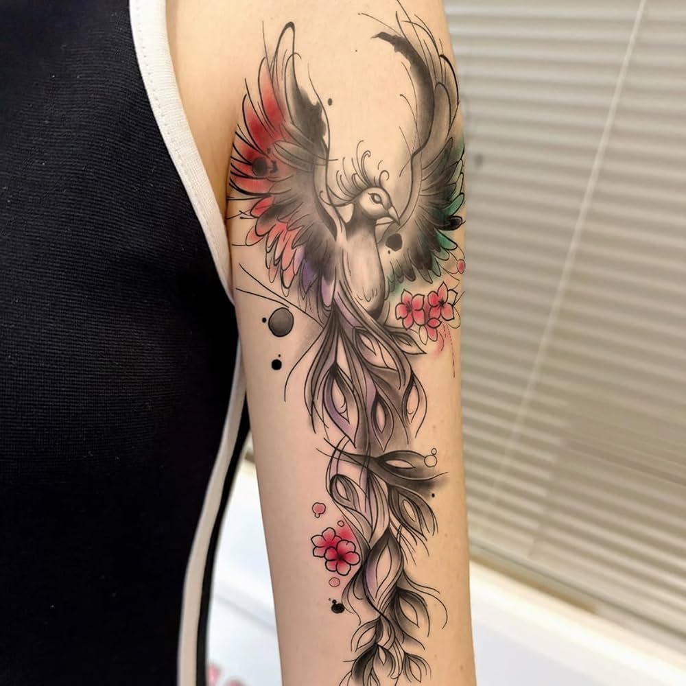 tatuagem fênix realista