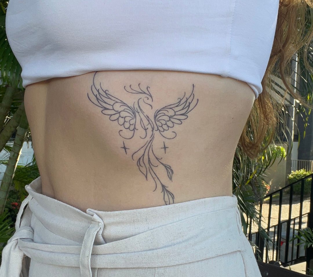 tatuagem fênix colorida
