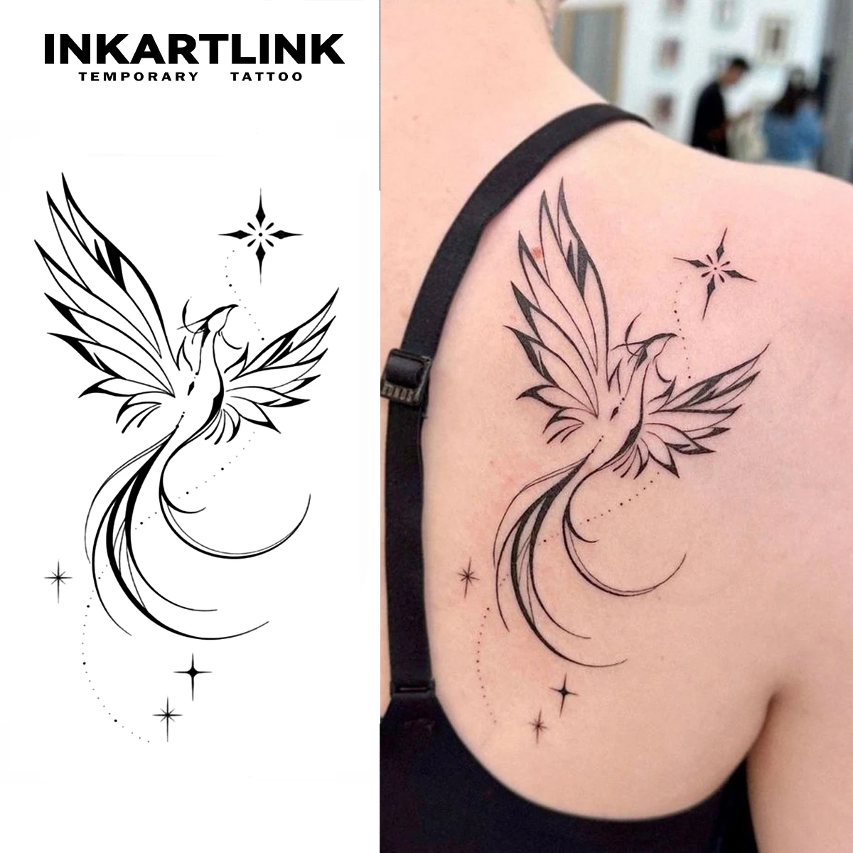 tatuagem fênix nas costas