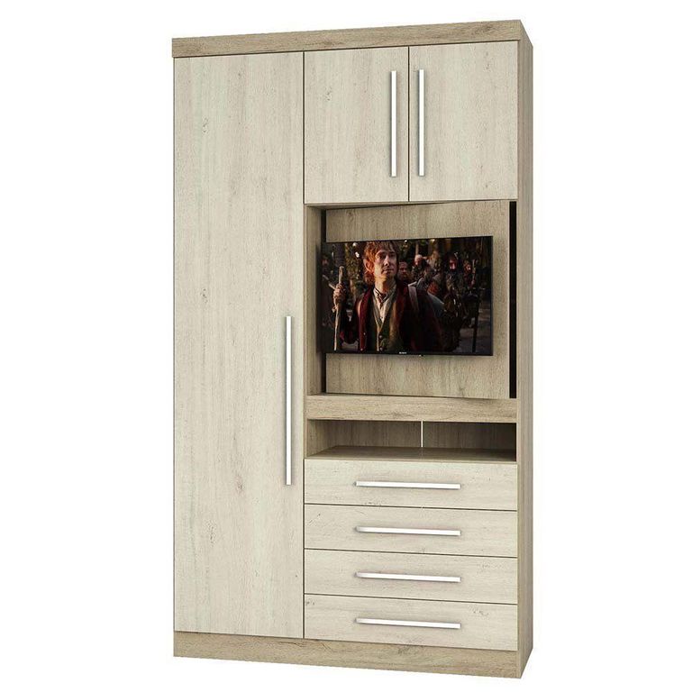 rack para TV embutido no guarda roupa