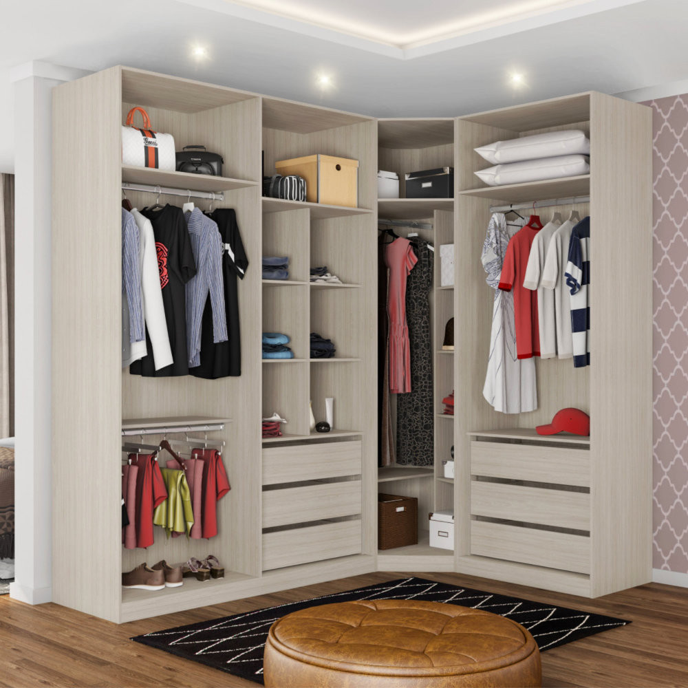 60 Ideias de Guarda-roupa de Canto Para Transformar Seu Quarto