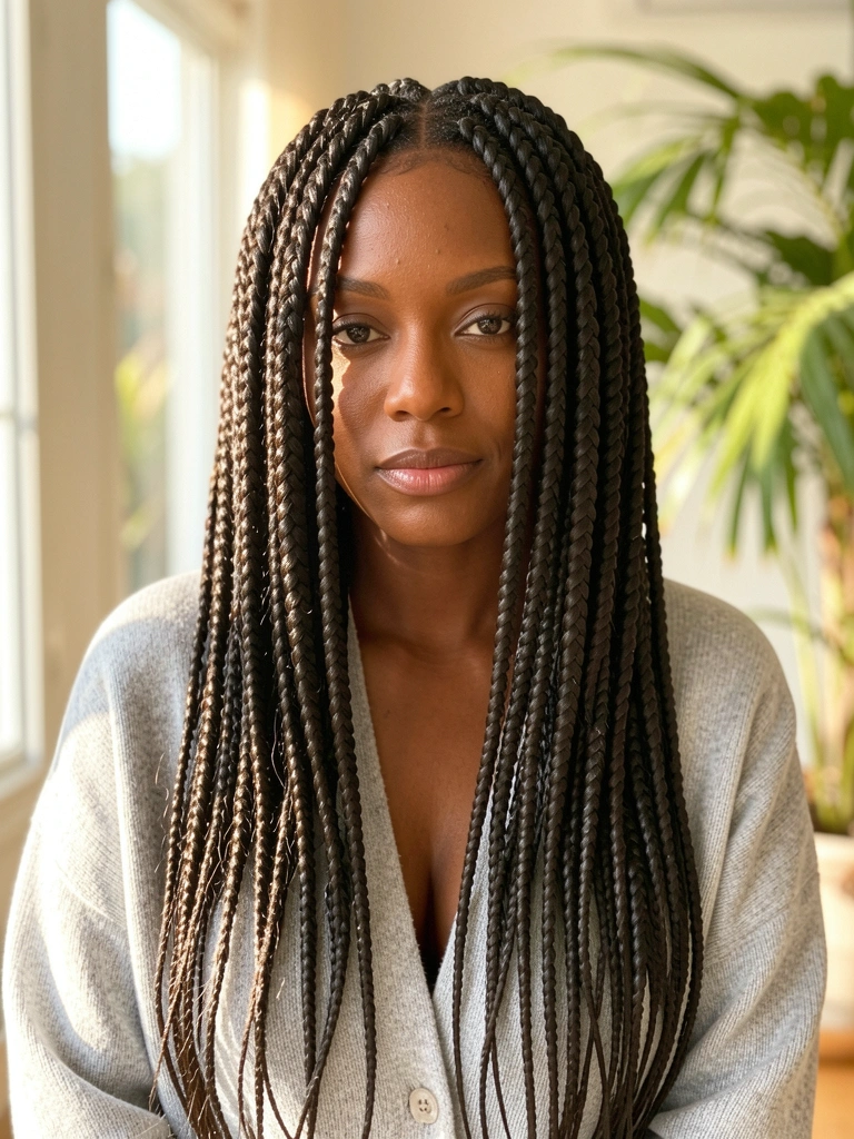 Close-up de mulher negra com tranças 
