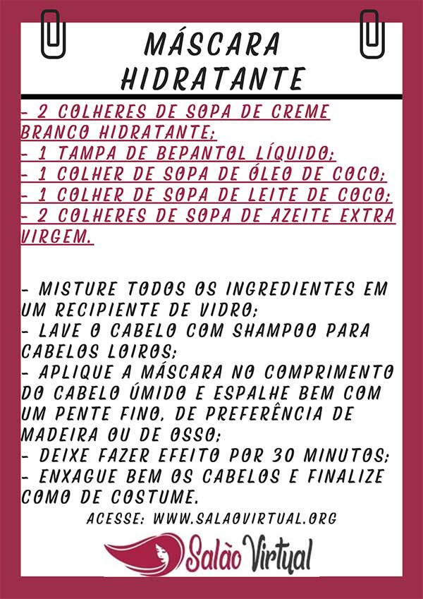 hidratacao caseira para cabelo loiro