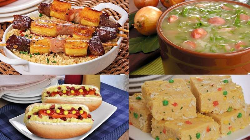doces de milho e amendoim festa junina