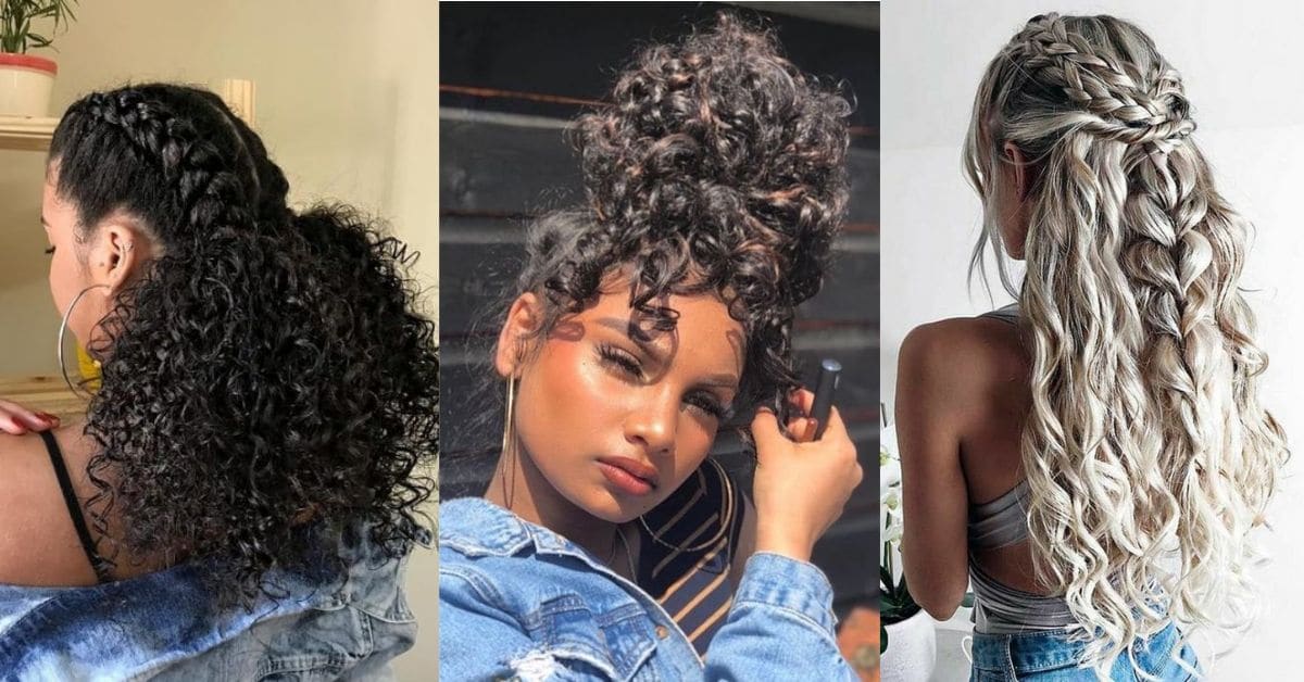 penteado para cabelo longo cacheado