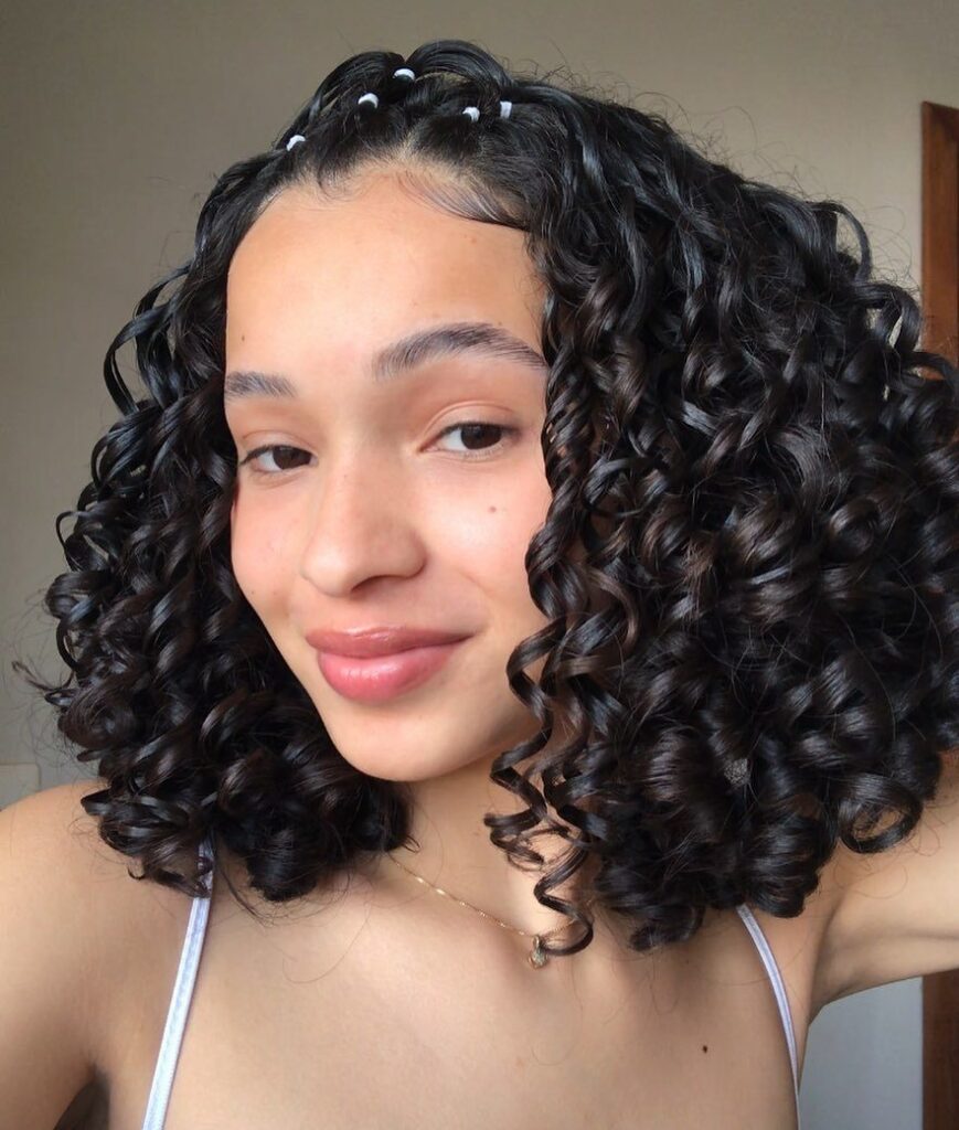 penteado para cabelo longo cacheado